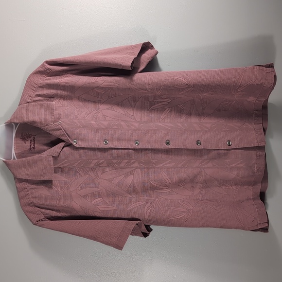 Tommy Bahama 100% Silk Salmon Camp Shirt, Sz. M - Picture 2 of 5